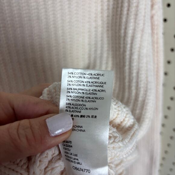 Free People Swim Too Deep Sweater Turtleneck Neutral Cream Oversized Cozy- L - Picture 5 of 7